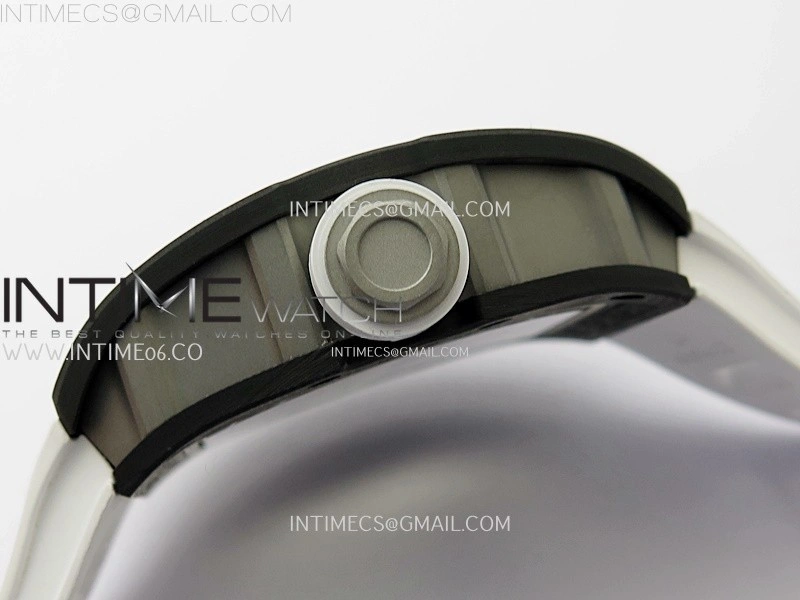 RM055 White inner Bezel White Crown NTPT Ti ZF 1:1 Best Edition on White Rubber Strap RMUL2 Super Clone