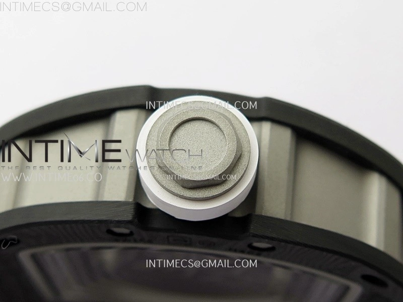 RM055 White inner Bezel White Crown NTPT Ti ZF 1:1 Best Edition on White Rubber Strap RMUL2 Super Clone