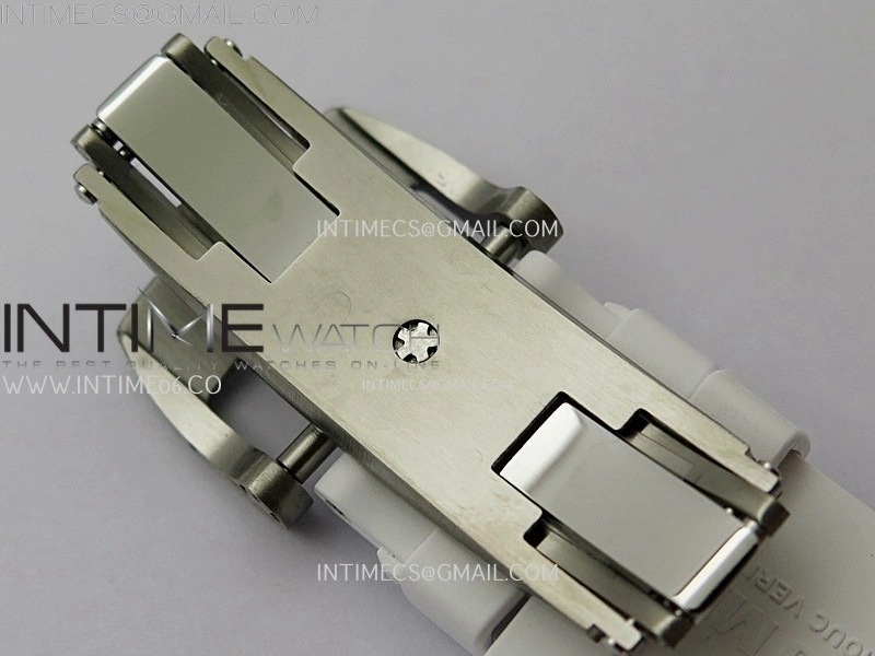 RM055 White inner Bezel White Crown NTPT Ti ZF 1:1 Best Edition on White Rubber Strap RMUL2 Super Clone