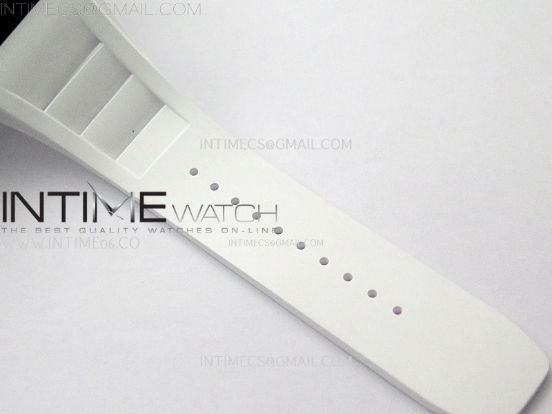 RM055 White inner Bezel White Crown NTPT Ti ZF 1:1 Best Edition on White Rubber Strap RMUL2 Super Clone