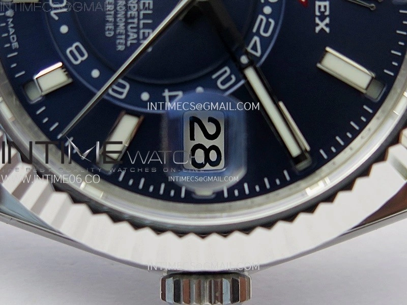Sky-Dweller 326934 904L SS ZF 1:1 Best Edition Blue Dial on Jubilee Bracelet Asian 2824