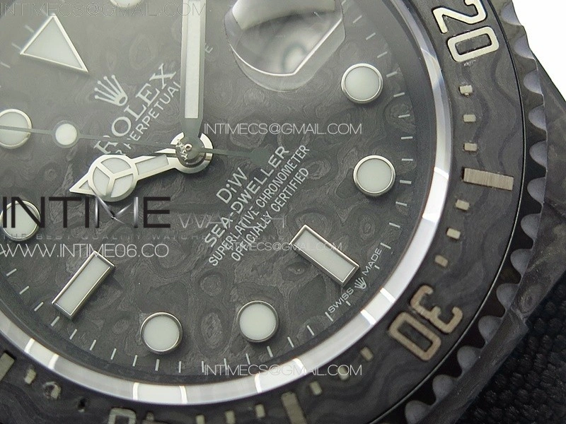 Sea Dweller 43mm Carbon 'IRBIS' DIWF Best Edition Carbon Dial on Black Nylon Strap A2824