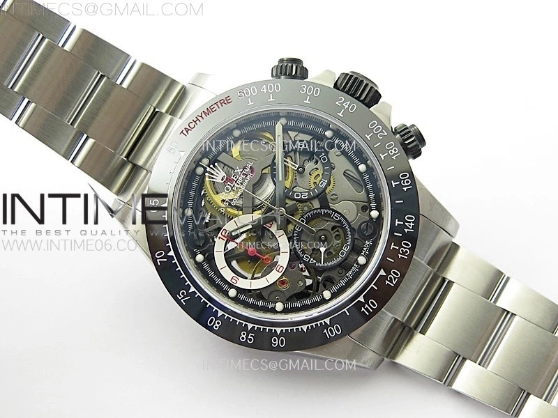Daytona Barrichello Ceramic Bezel SONIC Best Edition Skeleton Dial on SS Oyster Bracelet SA4130