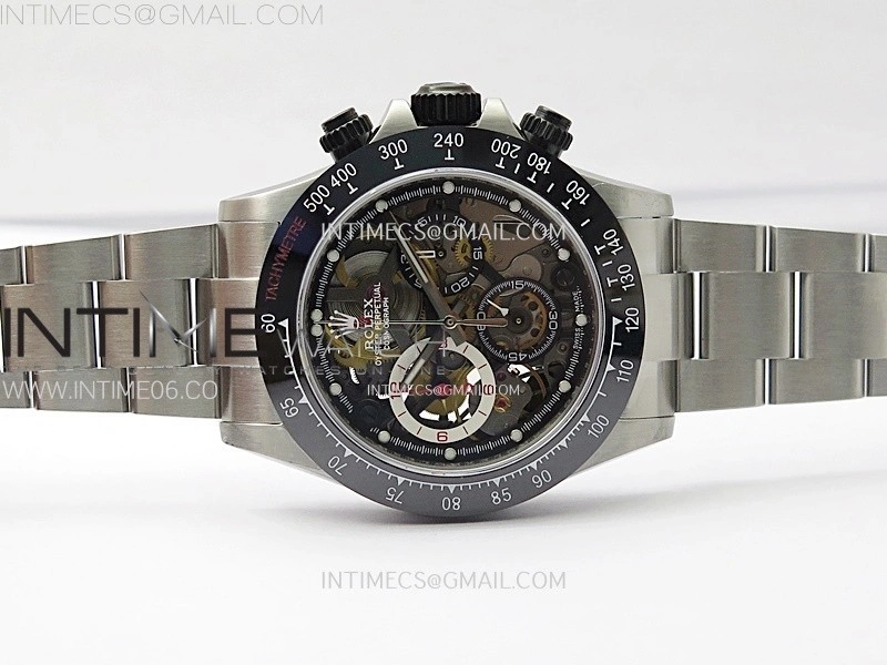 Daytona Barrichello Ceramic Bezel SONIC Best Edition Skeleton Dial on SS Oyster Bracelet SA4130