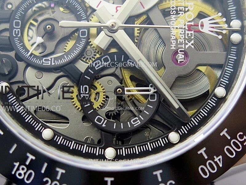 Daytona Barrichello Ceramic Bezel SONIC Best Edition Skeleton Dial on SS Oyster Bracelet SA4130