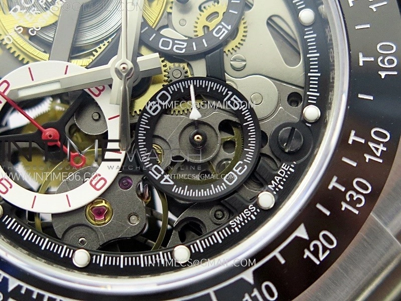 Daytona Barrichello Ceramic Bezel SONIC Best Edition Skeleton Dial on SS Oyster Bracelet SA4130