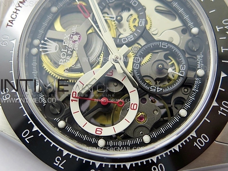 Daytona Barrichello Ceramic Bezel SONIC Best Edition Skeleton Dial on SS Oyster Bracelet SA4130