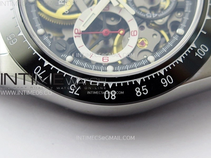 Daytona Barrichello Ceramic Bezel SONIC Best Edition Skeleton Dial on SS Oyster Bracelet SA4130