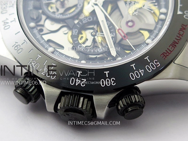 Daytona Barrichello Ceramic Bezel SONIC Best Edition Skeleton Dial on SS Oyster Bracelet SA4130