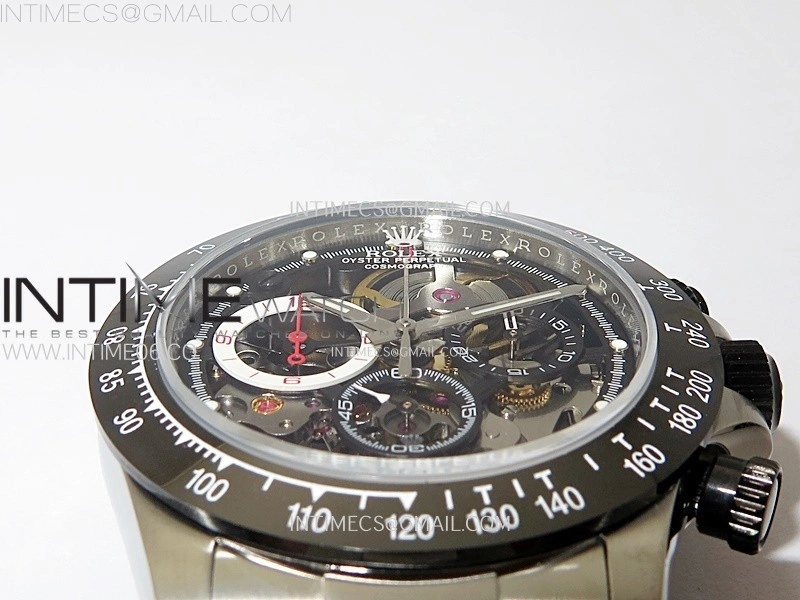 Daytona Barrichello Ceramic Bezel SONIC Best Edition Skeleton Dial on SS Oyster Bracelet SA4130