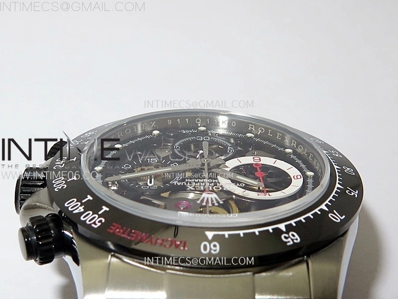 Daytona Barrichello Ceramic Bezel SONIC Best Edition Skeleton Dial on SS Oyster Bracelet SA4130
