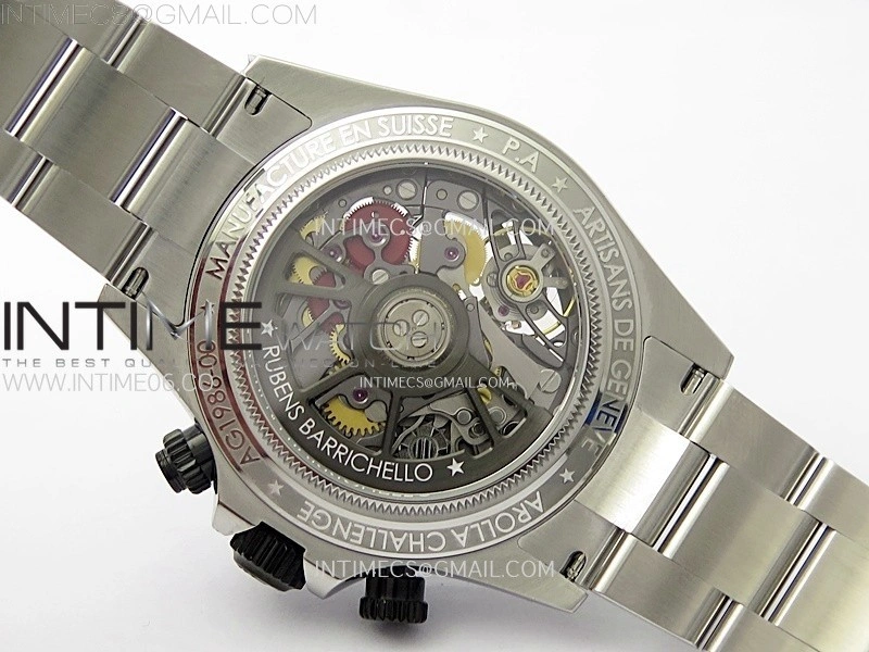 Daytona Barrichello Ceramic Bezel SONIC Best Edition Skeleton Dial on SS Oyster Bracelet SA4130