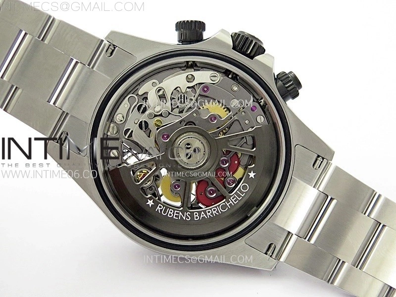 Daytona Barrichello Ceramic Bezel SONIC Best Edition Skeleton Dial on SS Oyster Bracelet SA4130