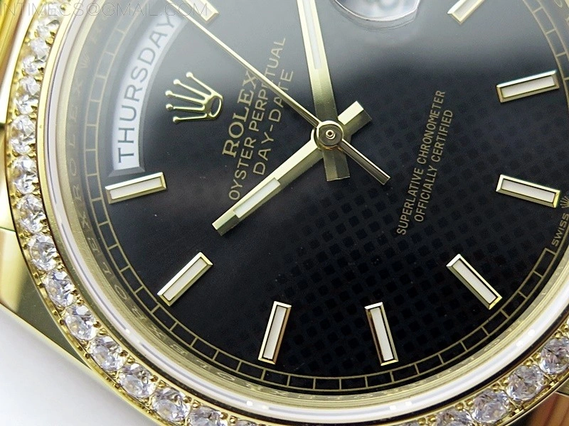 Day Date 40mm 228238 Gain Weight YG tungsten APSF 1:1 Best Edition Black Dial Sticks Markers on YG President Bracelet A2836