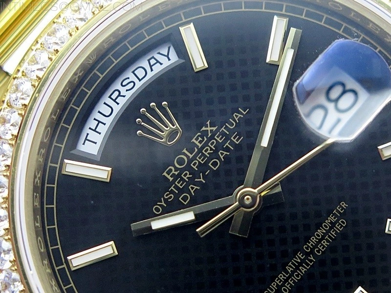 Day Date 40mm 228238 Gain Weight YG tungsten APSF 1:1 Best Edition Black Dial Sticks Markers on YG President Bracelet A2836