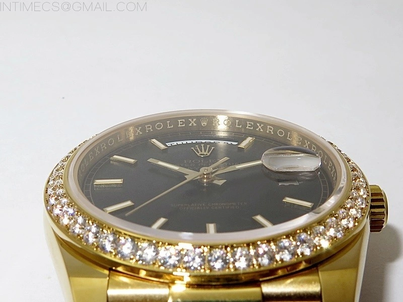 Day Date 40mm 228238 Gain Weight YG tungsten APSF 1:1 Best Edition Black Dial Sticks Markers on YG President Bracelet A2836