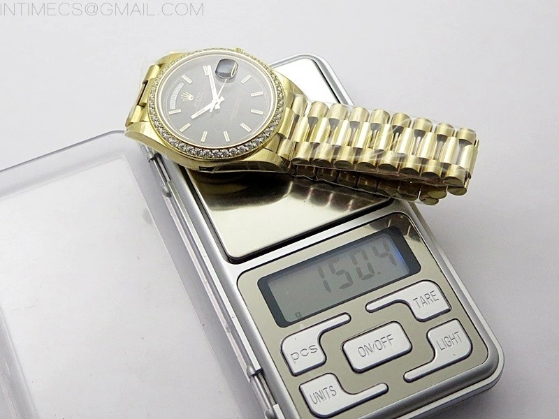 Day Date 40mm 228238 Gain Weight YG tungsten APSF 1:1 Best Edition Black Dial Sticks Markers on YG President Bracelet A2836