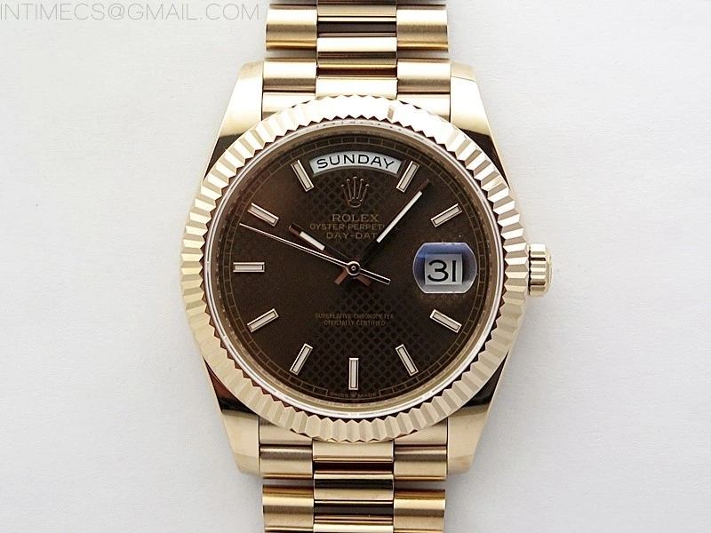 Day Date 40mm 228235 Gain Weight RG tungsten APSF 1:1 Best Edition Brown Dial Sticks Markers on RG President Bracelet A2836
