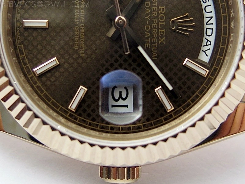 Day Date 40mm 228235 Gain Weight RG tungsten APSF 1:1 Best Edition Brown Dial Sticks Markers on RG President Bracelet A2836