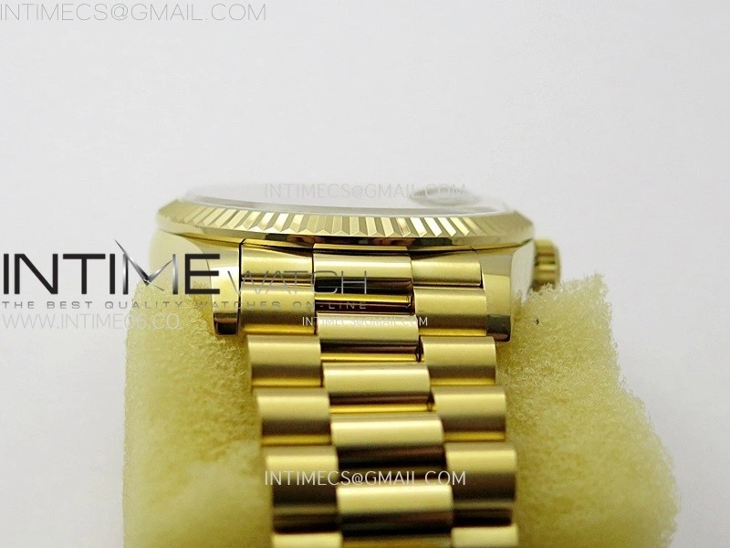Day Date 36mm Gain Weight YG tungsten APSF 1:1 Best Edition Gold Dial Diamond Markers on SS President Bracelet A3255