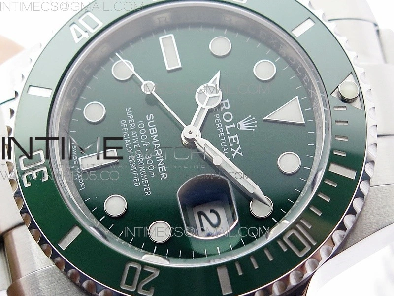 Submariner 116610 LV Green Ceramic 904L SS Case ZF 1:1 Best Edition Green Dial On 904L SS Bracelet VR3135