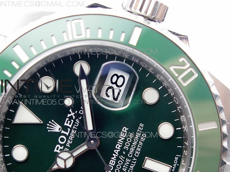Submariner 116610 LV Green Ceramic 904L SS Case ZF 1:1 Best Edition Green Dial On 904L SS Bracelet VR3135