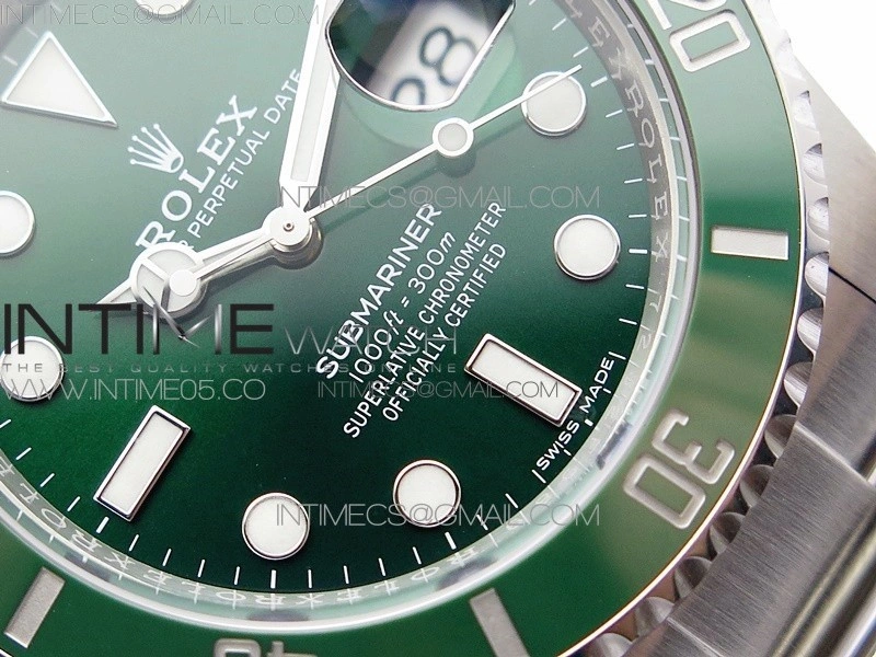 Submariner 116610 LV Green Ceramic 904L SS Case ZF 1:1 Best Edition Green Dial On 904L SS Bracelet VR3135