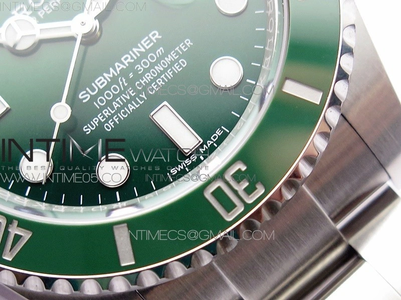 Submariner 116610 LV Green Ceramic 904L SS Case ZF 1:1 Best Edition Green Dial On 904L SS Bracelet VR3135