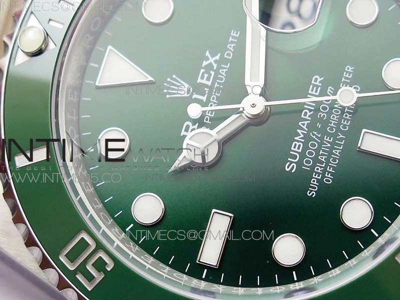 Submariner 116610 LV Green Ceramic 904L SS Case ZF 1:1 Best Edition Green Dial On 904L SS Bracelet VR3135