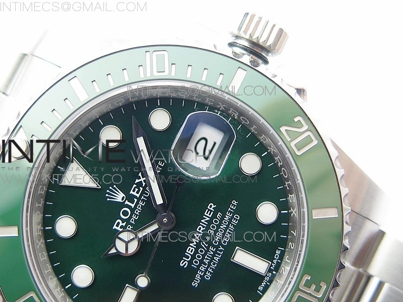 Submariner 116610 LV Green Ceramic 904L SS Case ZF 1:1 Best Edition Green Dial On 904L SS Bracelet VR3135