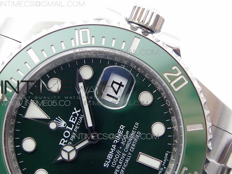 Submariner 116610 LV Green Ceramic 904L SS Case ZF 1:1 Best Edition Green Dial On 904L SS Bracelet VR3135