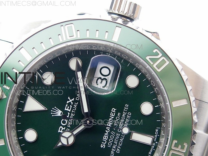 Submariner 116610 LV Green Ceramic 904L SS Case ZF 1:1 Best Edition Green Dial On 904L SS Bracelet VR3135