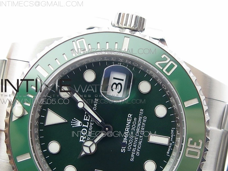 Submariner 116610 LV Green Ceramic 904L SS Case ZF 1:1 Best Edition Green Dial On 904L SS Bracelet VR3135