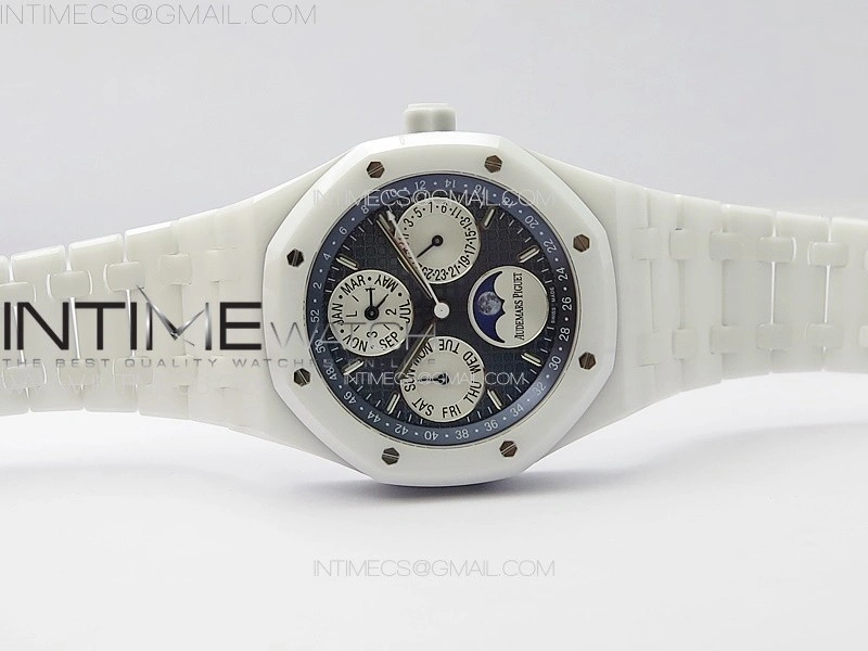 Royal Oak Perpetual Calendar 26579CB White Ceramic APSF Best Edition on White Ceramic Bracelet A5134 V4