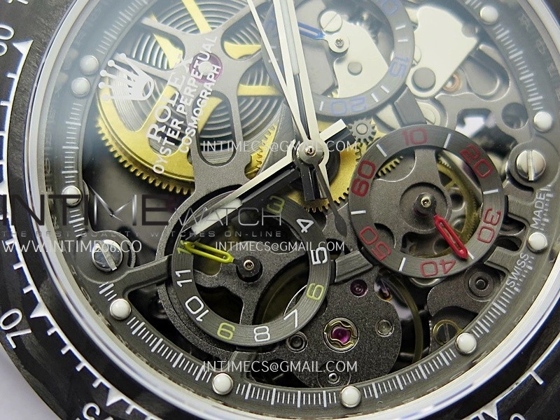 Daytona Arolla Challenge Carbon Bezel SS GETF Best Edition Skeleton Dial On SS Oyster Bracelet A4802