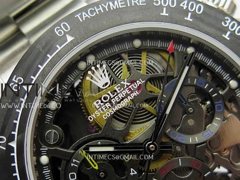 Daytona Arolla Challenge Carbon Bezel SS GETF Best Edition Skeleton Dial On SS Oyster Bracelet A4802