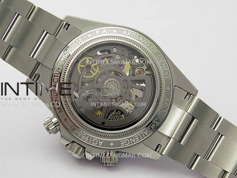 Daytona Arolla Challenge Carbon Bezel SS GETF Best Edition Skeleton Dial On SS Oyster Bracelet A4802