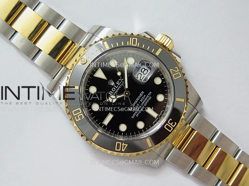 Submariner 116613LN 904L SS YG VF 1:1 Best Edition Black Dial On 904L SS YG Bracelet DD3135