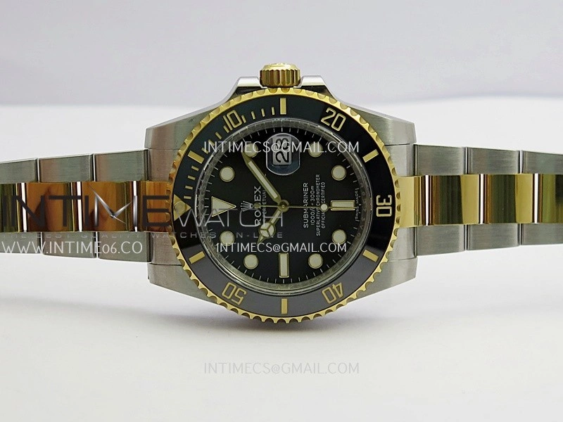 Submariner 116613LN 904L SS YG VF 1:1 Best Edition Black Dial On 904L SS YG Bracelet DD3135