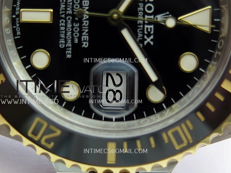Submariner 116613LN 904L SS YG VF 1:1 Best Edition Black Dial On 904L SS YG Bracelet DD3135