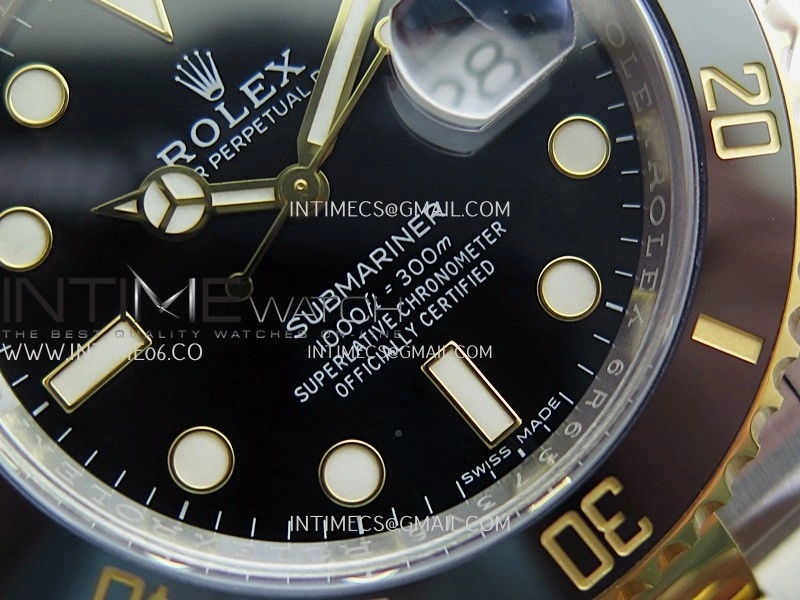 Submariner 116613LN 904L SS YG VF 1:1 Best Edition Black Dial On 904L SS YG Bracelet DD3135