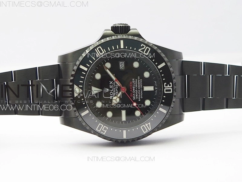 Sea-Dweller 116660 Blaken DLC Black Inner BP Best Edition Black Dial on SS Bracelet A2824