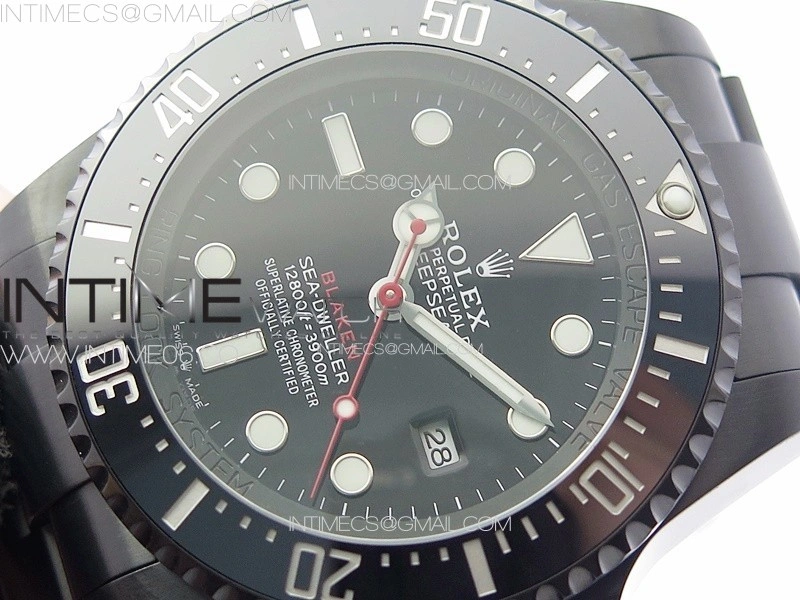 Sea-Dweller 116660 Blaken DLC Black Inner BP Best Edition Black Dial on SS Bracelet A2824