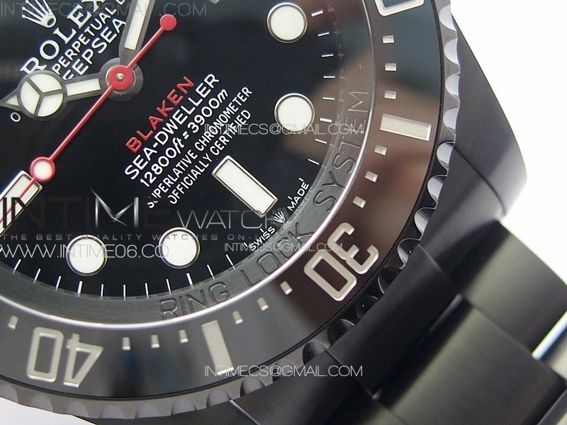 Sea-Dweller 116660 Blaken DLC Black Inner BP Best Edition Black Dial on SS Bracelet A2824