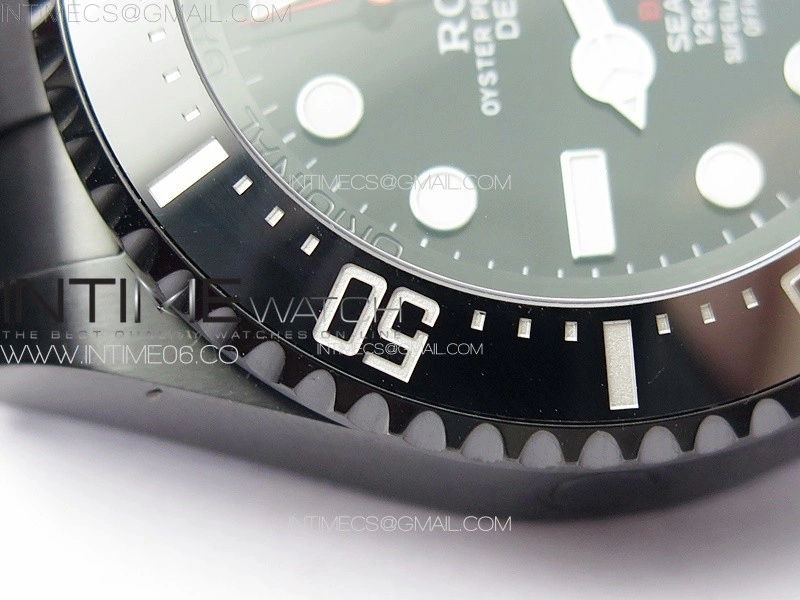 Sea-Dweller 116660 Blaken DLC Black Inner BP Best Edition Black Dial on SS Bracelet A2824