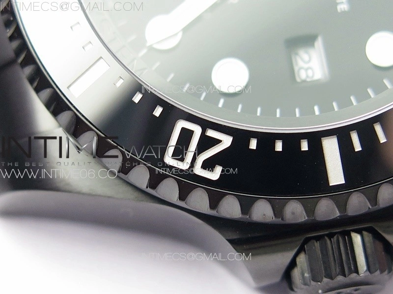 Sea-Dweller 116660 Blaken DLC Black Inner BP Best Edition Black Dial on SS Bracelet A2824
