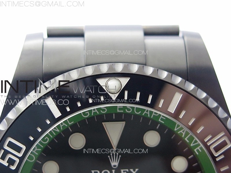 Sea-Dweller 116660 Blaken DLC Green Inner BP Best Edition Black Dial on SS Bracelet A2824