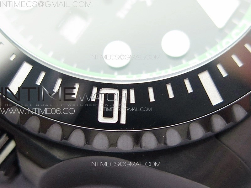 Sea-Dweller 116660 Blaken DLC Green Inner BP Best Edition Black Dial on SS Bracelet A2824