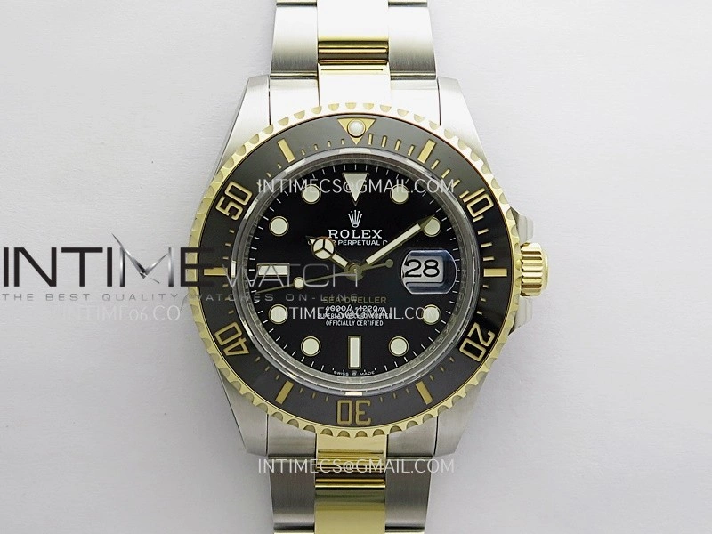 Sea-Dweller 126603 43mm 904L SS YG QF 1:1 Best Edition Black Dial On Oyster Bracelet SH3235