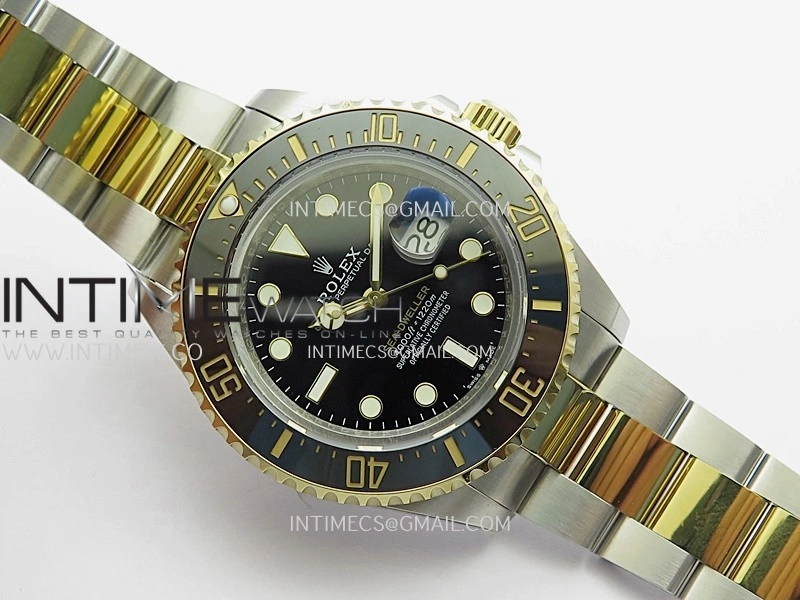 Sea-Dweller 126603 43mm 904L SS YG QF 1:1 Best Edition Black Dial On Oyster Bracelet SH3235